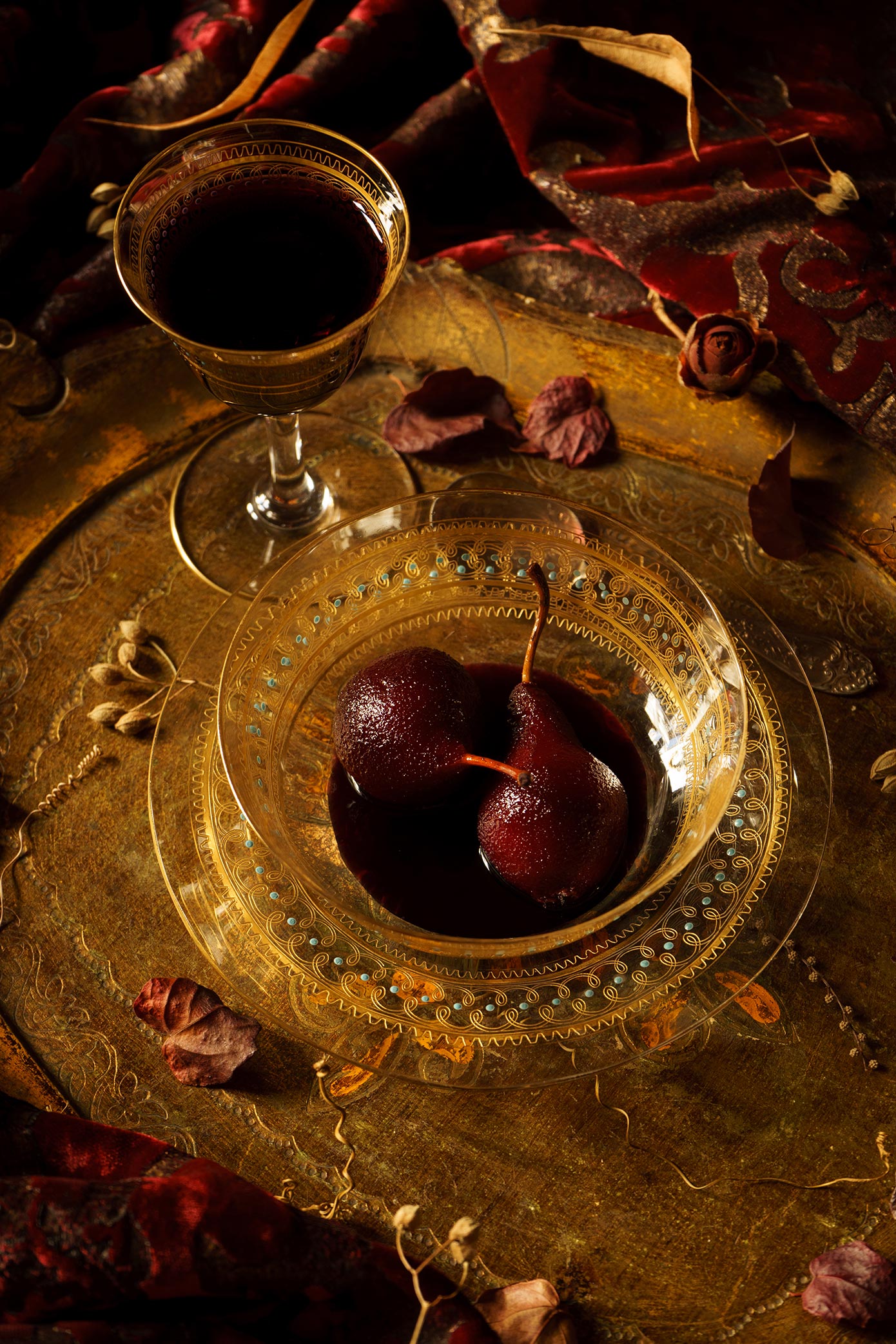 Poires pochées © Renards Gourmets